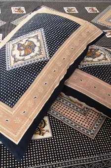 Black Sanganeri Cotton Printed Double Bed Size Bedsheet