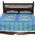 Blue Sanganeri Cotton Printed Double Bed Size Bedsheet