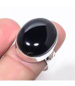 Black Onyx Gemstone Ethnic  Silver Jewelry Ring Size 9