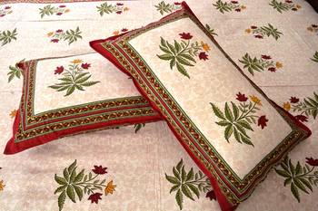 Beige Sanganeri Cotton Printed Double Bed Size Bedsheet 3