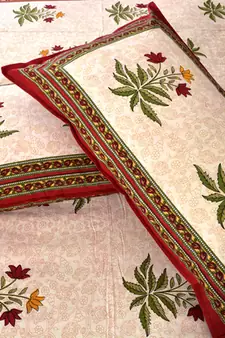Beige Sanganeri Cotton Printed Double Bed Size Bedsheet