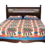 Multicolor Sanganeri Cotton Printed Double Bed Size Bedsheet
