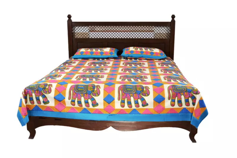 Multicolor Sanganeri Cotton Printed Double Bed Size Bedsheet