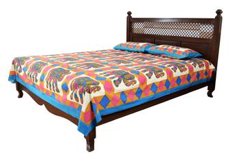 Multicolor Sanganeri Cotton Printed Double Bed Size Bedsheet 2