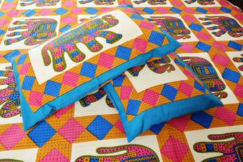 Multicolor Sanganeri Cotton Printed Double Bed Size Bedsheet 3