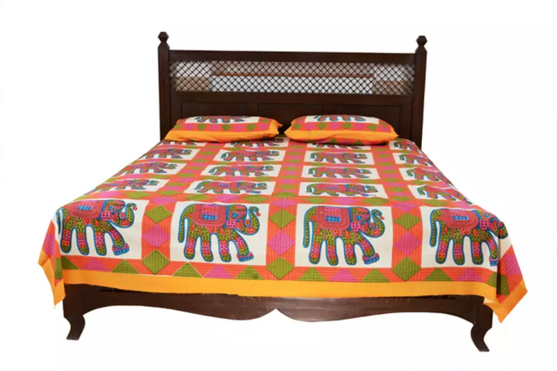 Multicolor Sanganeri Cotton Printed Double Bed Size Bedsheet