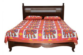 Multicolor Sanganeri Cotton Printed Double Bed Size Bedsheet 1