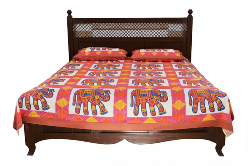 Multicolor Sanganeri Cotton Printed Double Bed Size Bedsheet