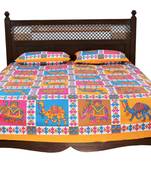 Multicolor Sanganeri Cotton Printed Double Bed Size Bedsheet