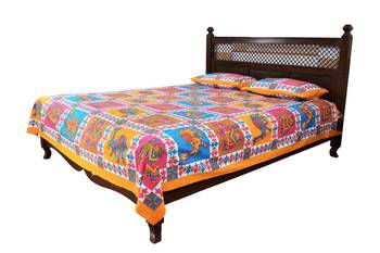 Multicolor Sanganeri Cotton Printed Double Bed Size Bedsheet 2