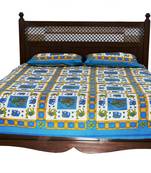 Multicolor Sanganeri Cotton Printed Double Bed Size Bedsheet