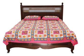 Multicolor Sanganeri Cotton Printed Double Bed Size Bedsheet 1