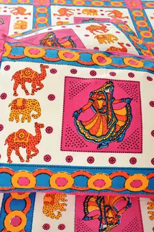 Multicolor Sanganeri Cotton Printed Double Bed Size Bedsheet