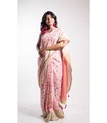 Multicolor Screen Print Saree With Blouse