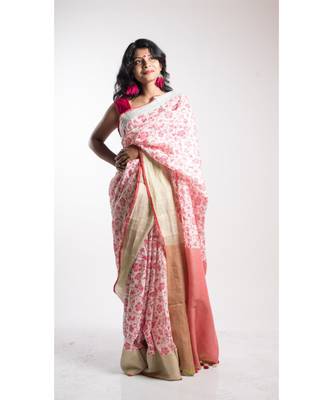 Multicolor Screen Print Saree With Blouse 3