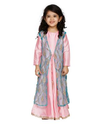 Pink Blue Jacket Gown 1