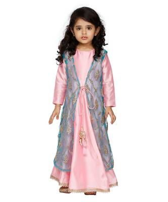 Pink Blue Jacket Gown 2
