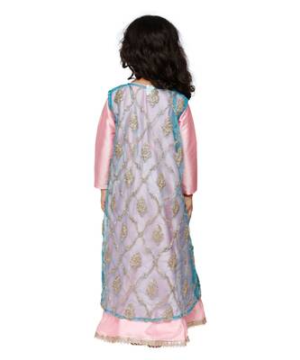 Pink Blue Jacket Gown 3