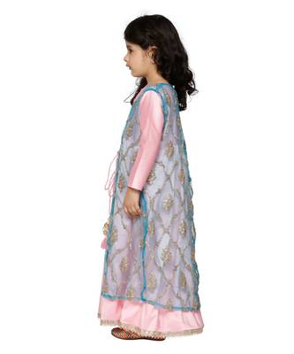 Pink Blue Jacket Gown 4