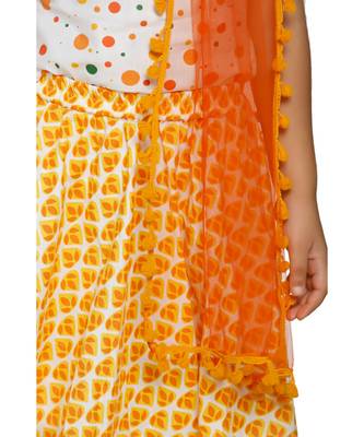 Orange Halter Neck lehenga choli Set 2