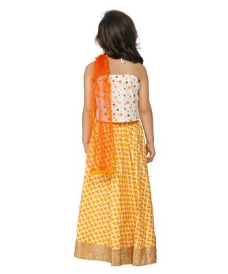 Orange Halter Neck lehenga choli Set 3