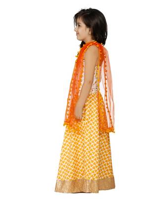 Orange Halter Neck lehenga choli Set 4