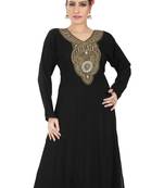 Black embroidered georgette islamic kaftan