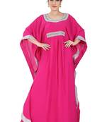 Red embroidered georgette islamic kaftan