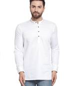 White plain cotton men kurta