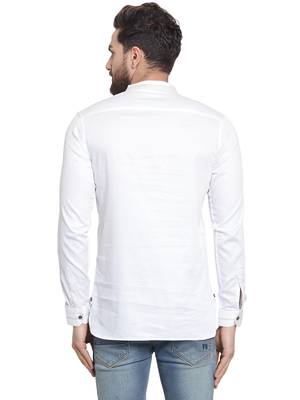 White plain cotton men kurta 3