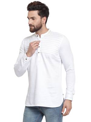 White plain cotton men kurta 4