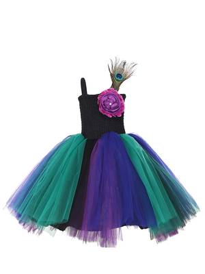 Multicolor Plain Cotton Kids Frock 1