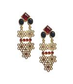 Black Geometric Drop Earrings