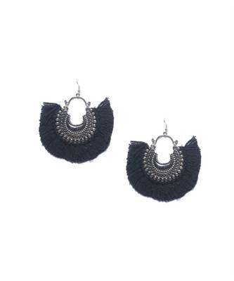 Mia Black Tassel Earrings 1