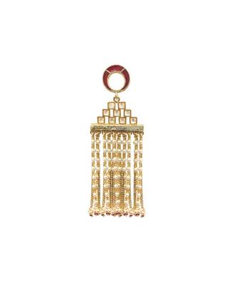 Red Pearl Tassel Earrings 3