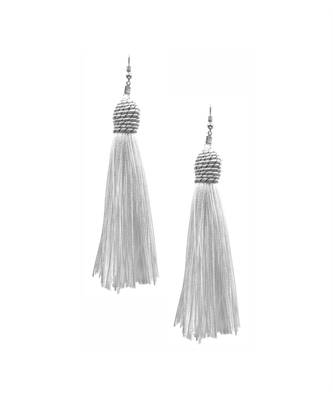 Mariachi White Tassel Earrings 1