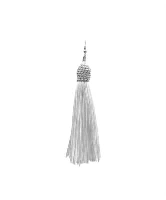 Mariachi White Tassel Earrings 2
