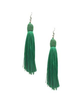 Mariachi Green Tassel Earrings 1
