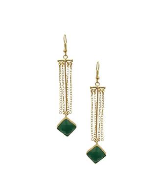 Esme Green Tassel Earrings 1