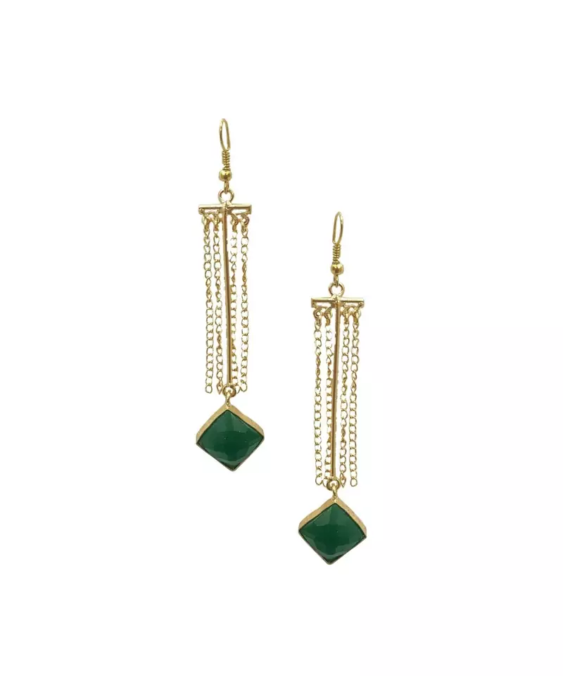Esme Green Tassel Earrings