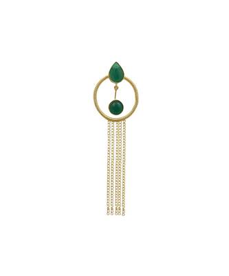 Green Circle Tassel Earrings 2