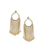 Gold Tassel Hoop Earrings