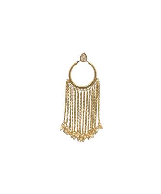 Gold Tassel Hoop Earrings 2