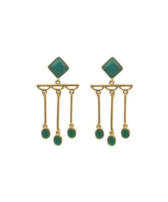 Shaze Green Dangler Earrings 1