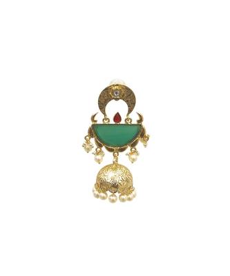 Diya Green Jhumka Earrings 2