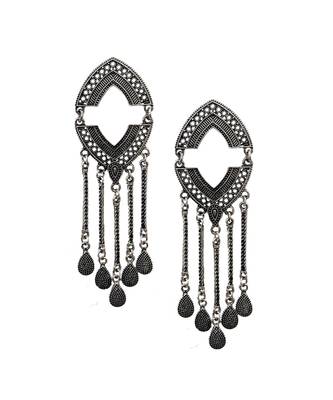 Silver Boho Tassel Earrings 1