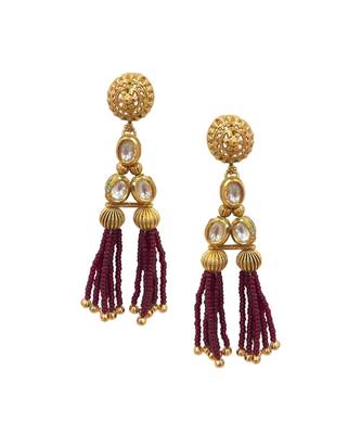 Granita Kundan Tassle Earrings 1