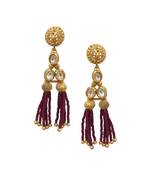 Granita Kundan Tassle Earrings