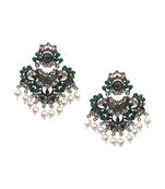 Nagina Green Statement Earrings