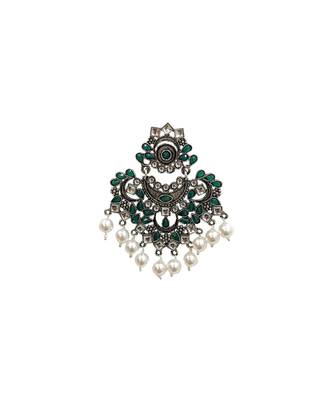 Nagina Green Statement Earrings 2
